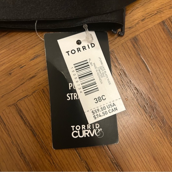 Strapless Torrid Multiway Leopard Print & Black scalloped lace bra - Picture 3 of 9